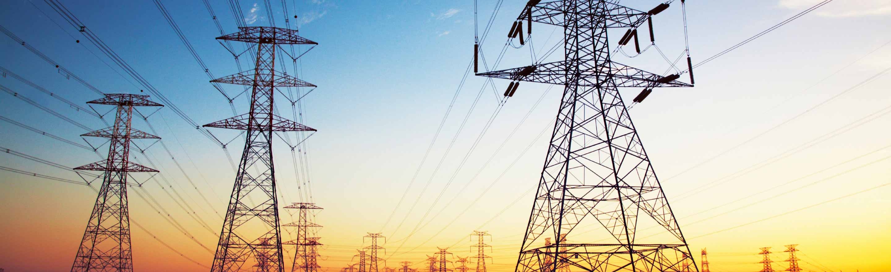Power grids at sunset with rubber bonding adhesives on the grid. 