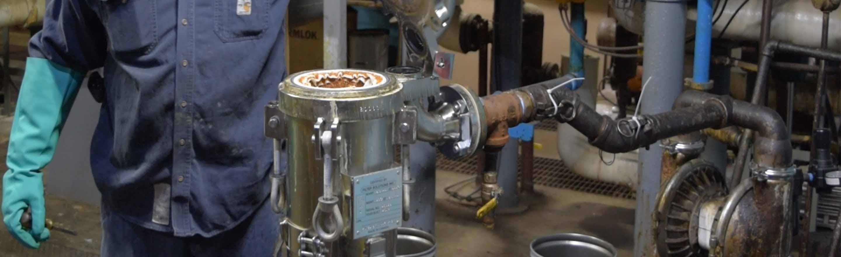 Tank cleaning with LORD LokRelease adhesive stripping solution to remove dried-on adhesives.