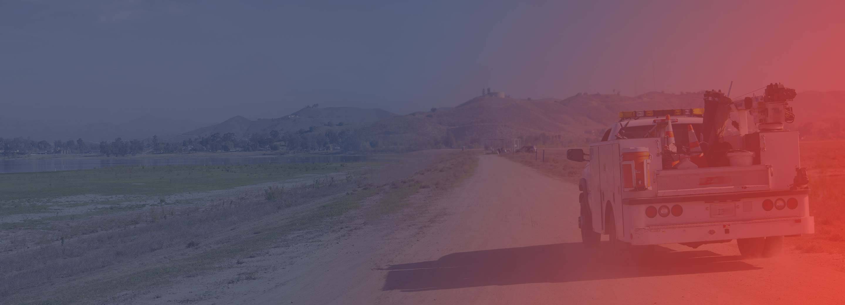 service truck on dirt road