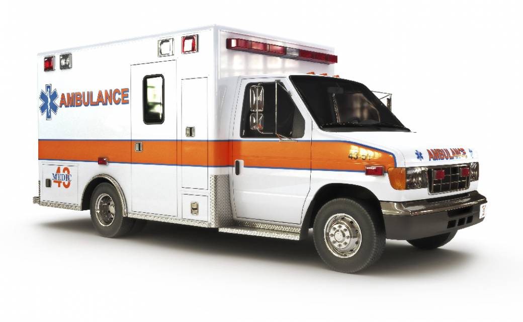 white and orange ambulance 