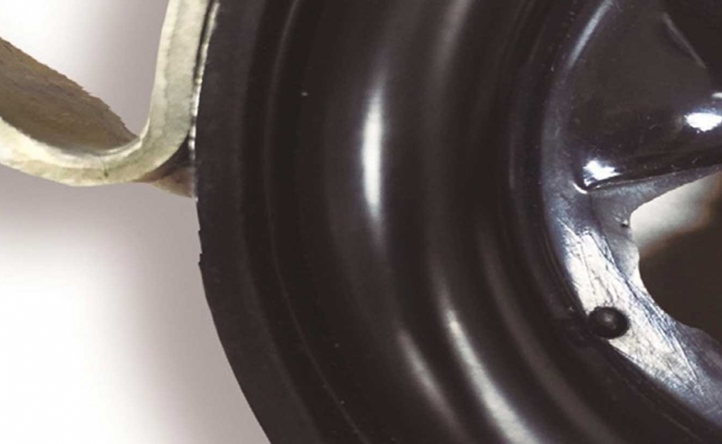 Rubber wheel being removed with LORD LokRelease mold release